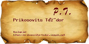 Prikosovits Tódor névjegykártya